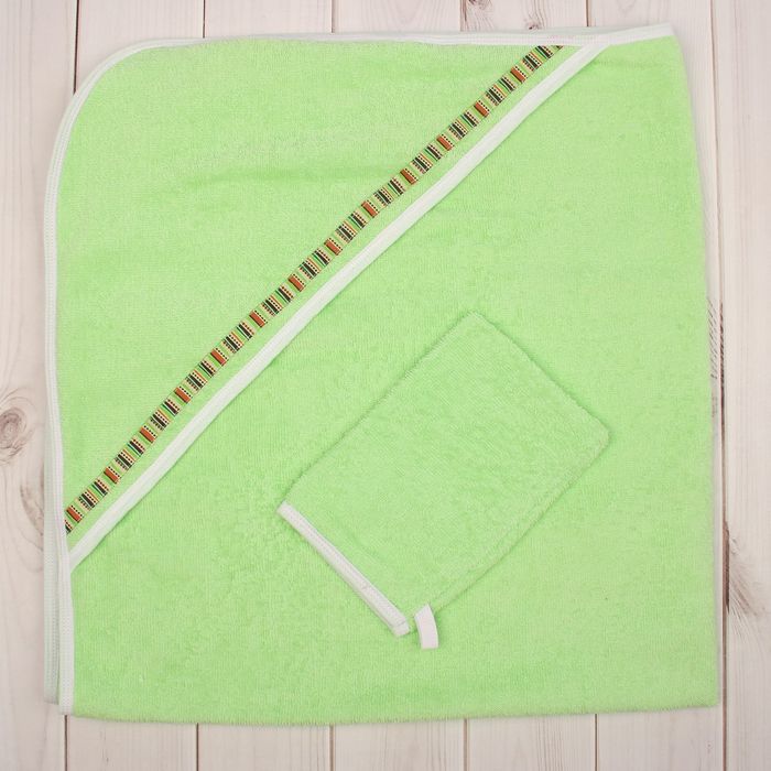Комплект для купания (2 предмета), размер 100*100 см, цвет зелёный М.711