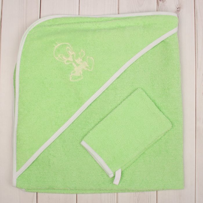 Комплект для купания (2 предмета), размер 80*80 см, цвет зелёный М.712