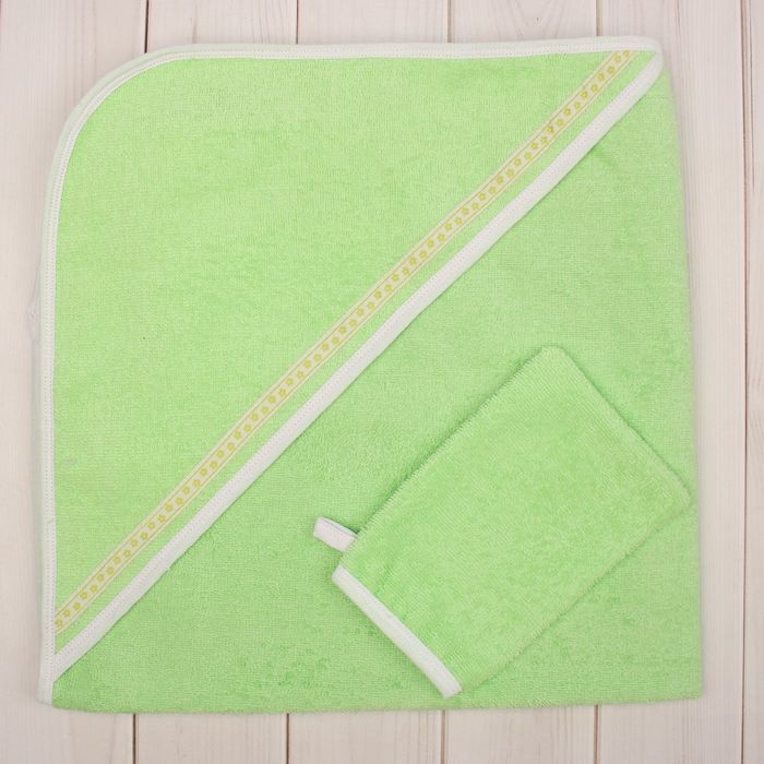 Комплект для купания (2 предмета), размер 80*80 см, цвет зелёный М.713