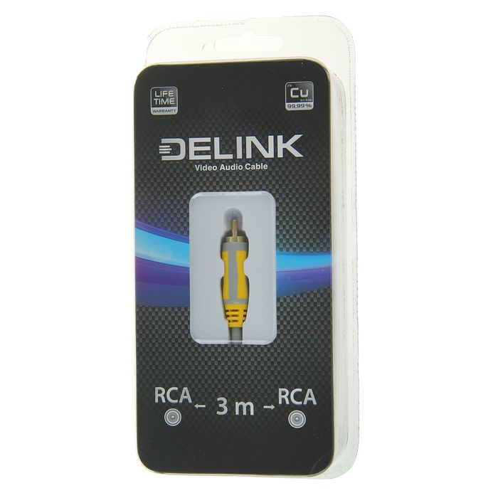 Кабель Delink 1RCA-1RCA &quot;Grey&quot;, пластик, 3.0 м