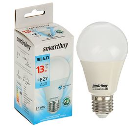 LED lamp Smartbuy, A60, E27, 13 W, 4000 K, daylight white. 