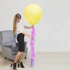 Воздушный шар, 24", с тассел лентой, открытка, жёлтый Воздушный шар, 24", с тассел лентой, открытка, жёлтый