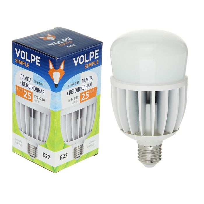 Лампа светодиодная Volpe Simple M80, Е27, 25 Вт, 4500 К, LED-M80-25W/NW/E27/FR/S