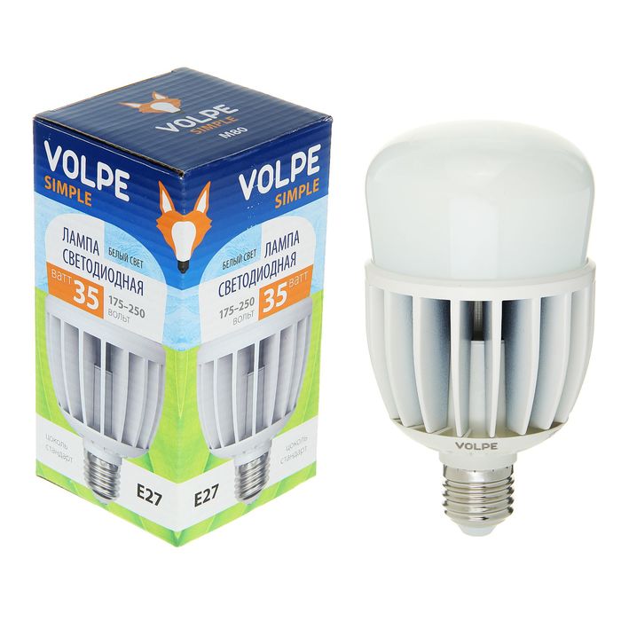 Лампа светодиодная Volpe Simple M80, Е27, 35 Вт, 4500 К, LED-M80-35W/NW/E27/FR/S