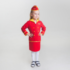 Детский карнавальный костюм "Стюардесса", юбка, пилотка, пиджак, 4-6 лет, рост 110-122 см в наличии - фото 107602951