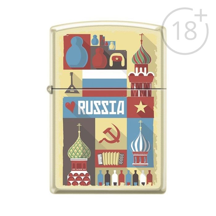 Зажигалка Zippo 216 RUSSIAN POSTCARD