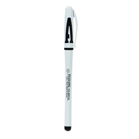 Ручка гелевая, 0.5 мм, чёрный, корпус белый, с резиновым держателем
