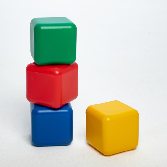 Набор цветных кубиков, 4 штуки, 12 х 12 см