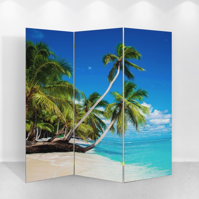 Ширма &quot;Пальмы на пляже&quot; 150 × 160см