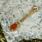 Souvenir wallet "Spoon Palm", brass, with natural amber