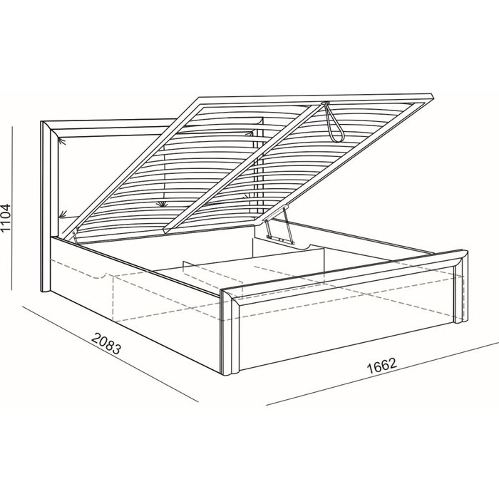 Схема кровати с подъемным механизмом 160х200