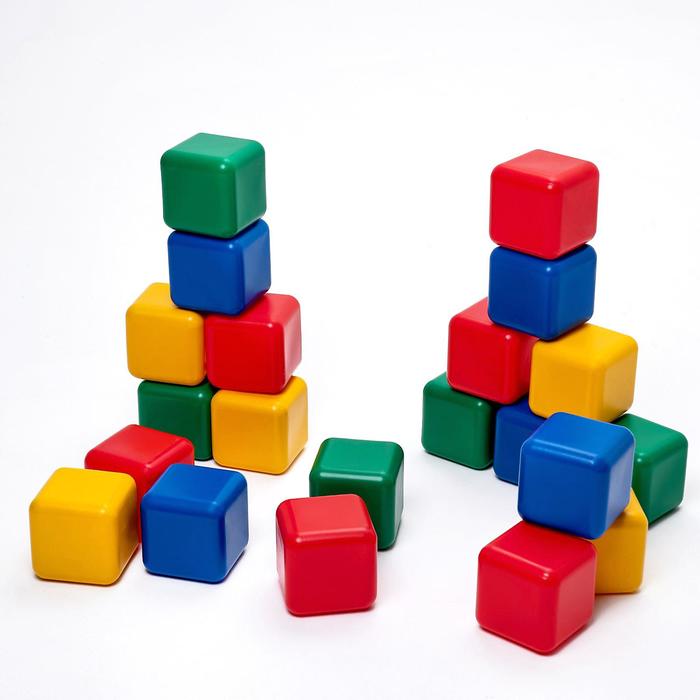 Набор цветных кубиков, 21 штука, 12 х 12 см