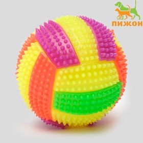 Мяч для собак светящийся с пищалкой "Водное поло", TPR, 7 см, рандомный цветов