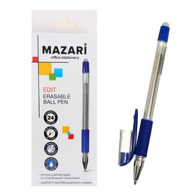 Ручка шариковая «Стираемая» Mazari Eedit стираемые синие чернила, пишущий узел 0.7 мм, резиновый упор