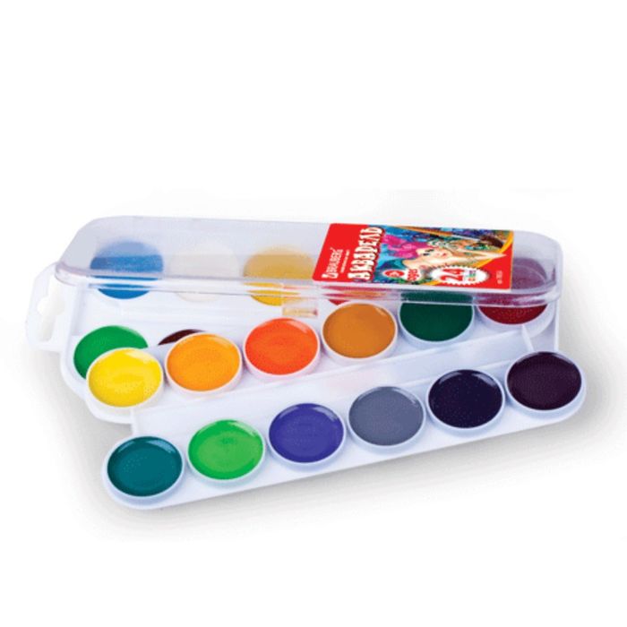 Акварель медовая 24 цвета, пластиковая коробка, без кисти купить ...