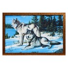 Гобеленовая картина "Волки перед охотой" 44*64 см рамка МИКС - фото 939123