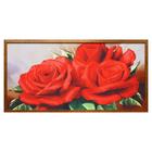 Гобеленовая картина "Розы красные" 63*123 см  рамка МИКС - фото 895547
