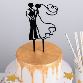 The cake topper is 12x12 cm, color black
