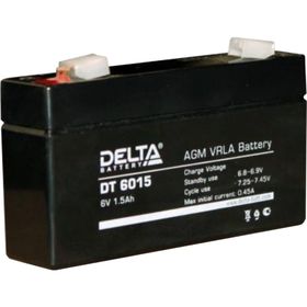 Аккумуляторная батарея Delta DT6015, 6 В, 1.5 А/ч