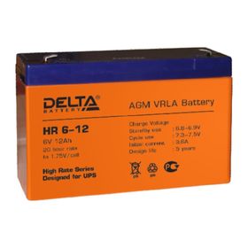 Аккумуляторная батарея Delta HR6-12, 6 В, 12 А/ч