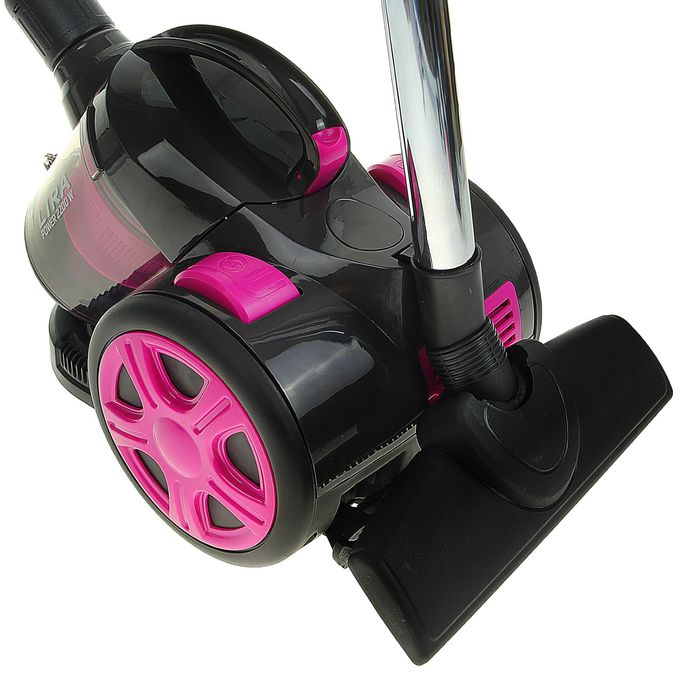 Пылесос Lira LR 1002, 2200 Вт, мощность всасывания 400 Вт, 2 л, розовый/черный - фото 22354