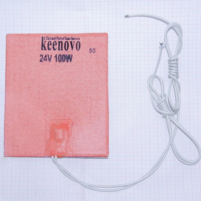 Гибкая нагревающая пластина 100 Вт 24 В (127х152) (темп.50) Keenovo