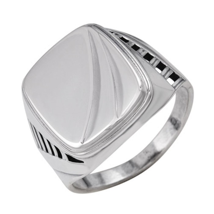 Кольцо "Перстень" мужской, посеребрение с оксидировнаием, 20 размер