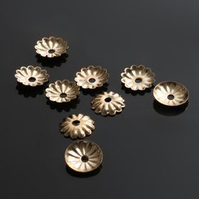 Шапочки для бусин (набор 50шт), СМ-079, 2х6,5 мм, цвет золото