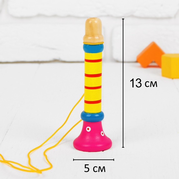 Музыкальная игрушка "Дудочка на веревочке", высокая, цвета МИКС