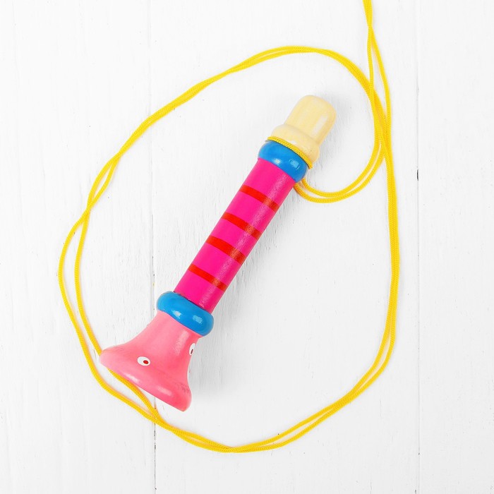 Музыкальная игрушка "Дудочка на веревочке", высокая, цвета МИКС