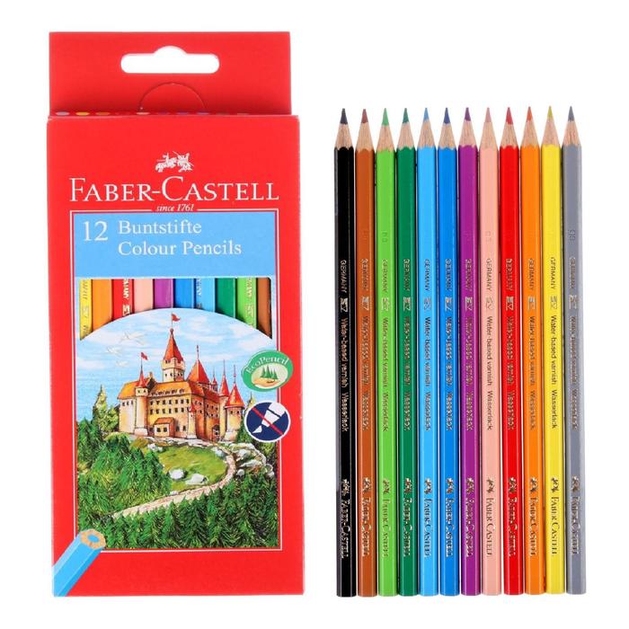 Карандаши цветные 12 цветов Faber-Castell ECO &quot;Замок&quot; 1201 7/2.8 мм шестигранный корпус, с точилкой