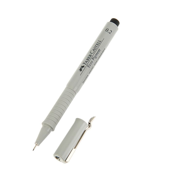 Ручка капиллярная для черчения и рисования Faber-Castell линер Ecco Pigment 0.2 мм, пигментная, чёрная