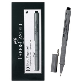 Ручка капиллярная для черчения и рисования Faber-Castell линер Ecco Pigment 0.5 мм, пигментная, чёрная, 166599