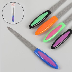 Пилка металлическая для ногтей, прорезиненная ручка, 15 см, цвет МИКС в Донецке