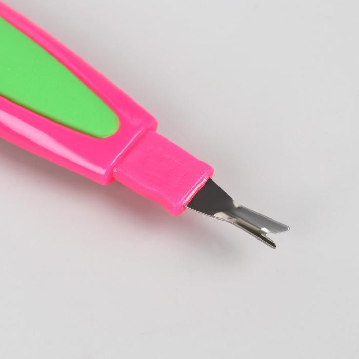 Пилка-триммер металлическая для ногтей, прорезиненная ручка,16см, цвет МИКС
