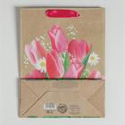 Пакет крафтовый вертикальный «С 8 марта!», MS 18 × 23 × 8 см 1499529