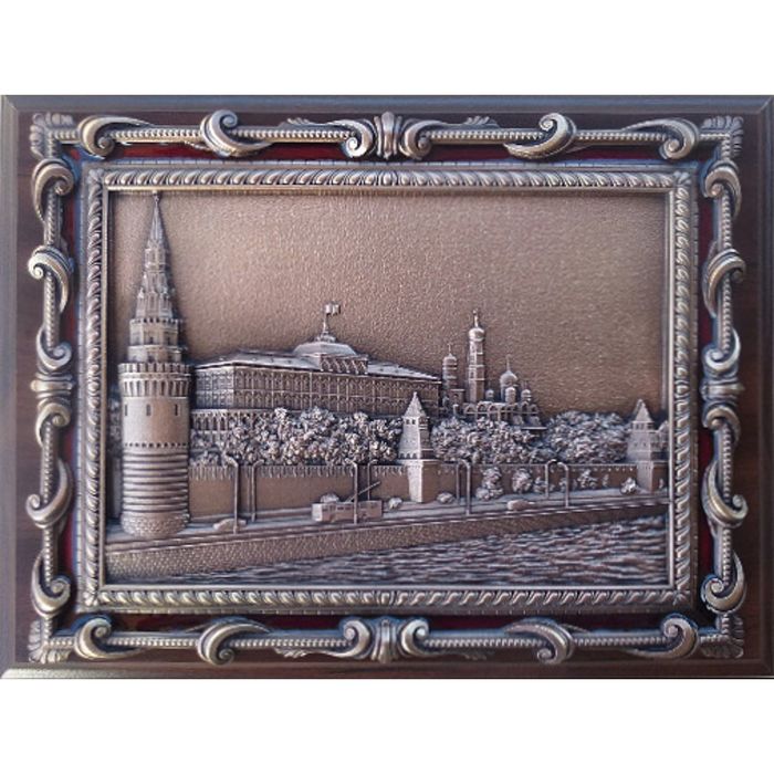 Плакетка с видом Москвы &quot;Кремлёвская набережная&quot; в подарочной упаковке