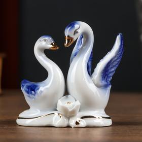 Сувенир керамика "2 лебедя" 7х7х3,5 см