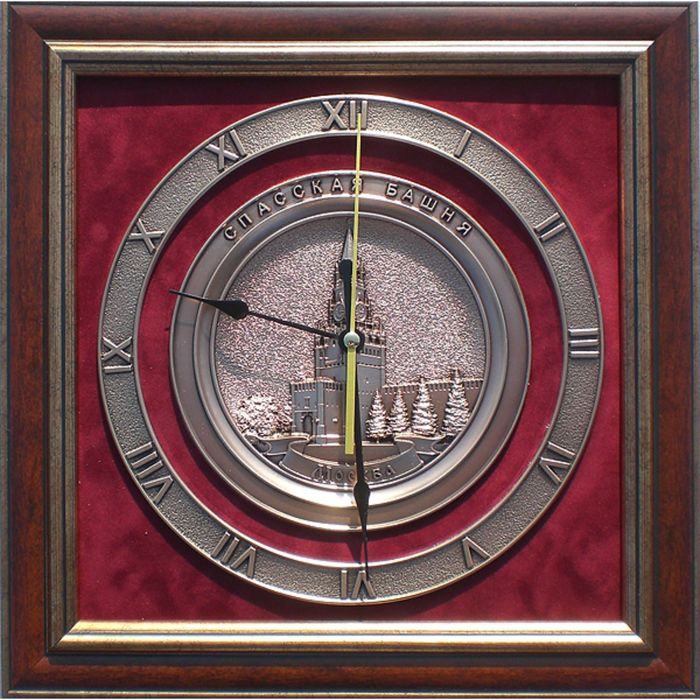 Плакетка-часы "Спасская башня"