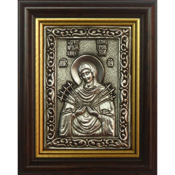 Икона «Образ Пресвятой Богородицы «Семистрельная» (гальванопластика)