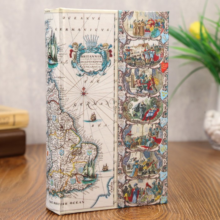 Сейф-книга дерево шёлк "Путешествия вокруг света" 21х13х5 см