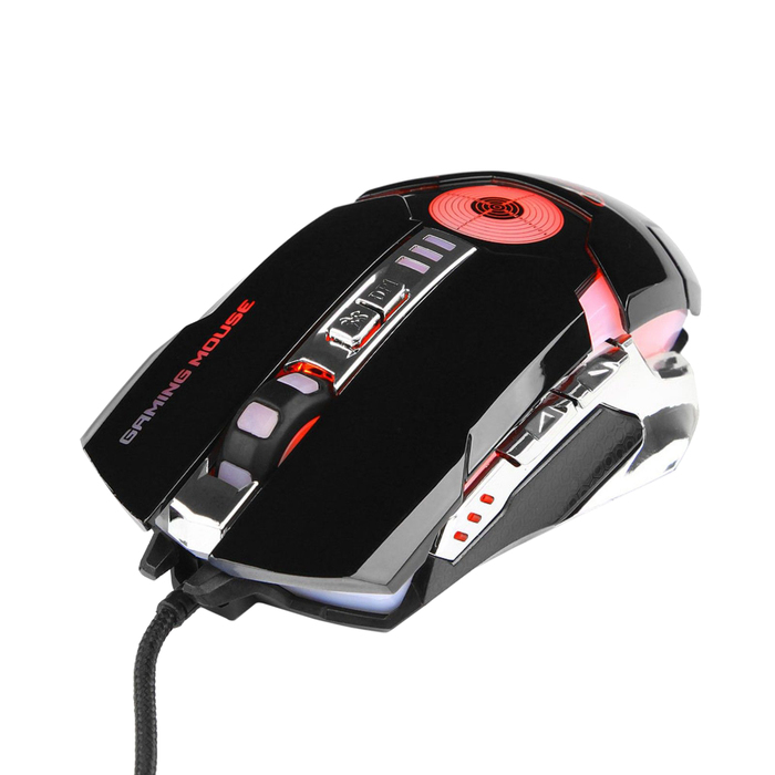 Мышь Gembird MG-530, игровая, проводная, 7 кнопок, подсветка, 3200 dpi, USB, чёрная