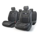 Авточехлы универcальные AUTOPROFI MULTI COMFORT, MLT-1105GV BK/BK (M), мультиконтурные, экокожа+текстурированный велюр, набор из 11 предметов, цвет чёрный 2044307 - фото 57252