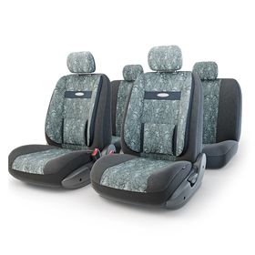 Авточехлы универcальные AUTOPROFI COMFORT, COM-1105 Cyclone (M), велюр, жаккард полипропилен, набор из 11 предметов, расцветка "Циклон" 2044329