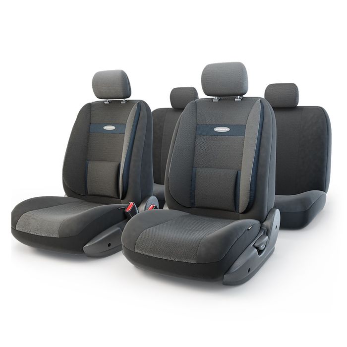 Авточехлы универcальные AUTOPROFI COMFORT, COM-1105 Attache (M), велюр, жаккард полипропилен, набор из 11 предметов, расцветка &quot;Аташе&quot;