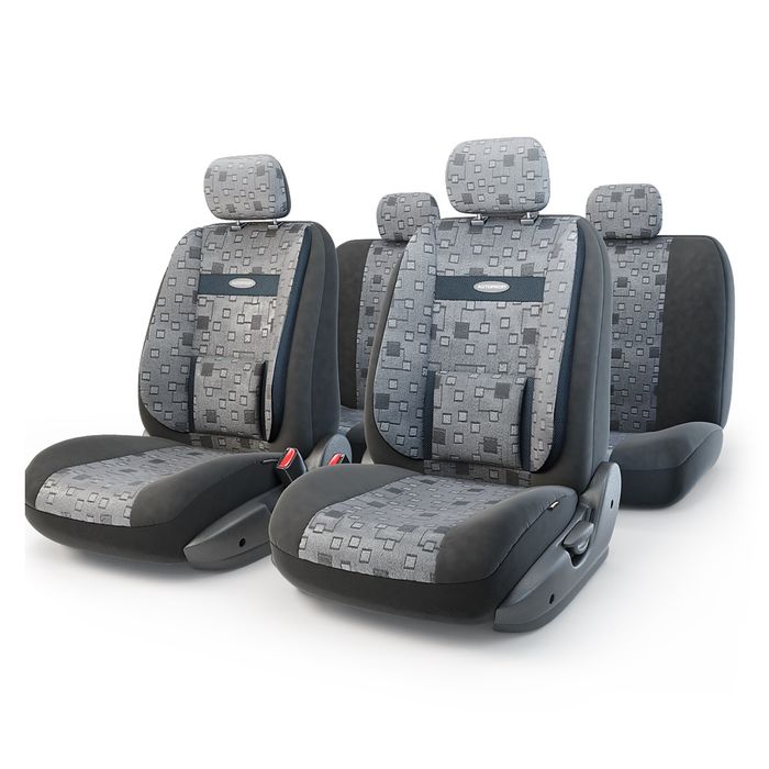 Авточехлы универcальные AUTOPROFI COMFORT, COM-1105 Element (M), велюр, жаккард полипропилен, набор из 11 предметов, расцветка &quot;Элемент&quot;