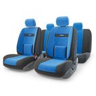 Авточехлы универcальные AUTOPROFI COMFORT, COM-1105 BK/BL (M), велюр, набор из 11 предметов, цвет чёрный/синий 2044336 - фото 57313
