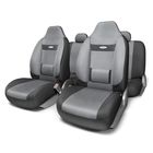 Авточехлы универcальные AUTOPROFI COMFORT, COM-1105H BK/D.GY (M), велюр, набор из 11 предметов, цвет чёрный/тёмно-серый 2044339 - фото 57321