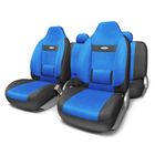 Авточехлы универcальные AUTOPROFI COMFORT, COM-1105H BK/BL (M), велюр, набор из 11 предметов, цвет чёрный/синий 2044341 - фото 57327