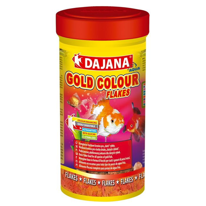 Корм Dajana Pet Gold color flakes для золотых  рыб, хлопья, 100МЛ